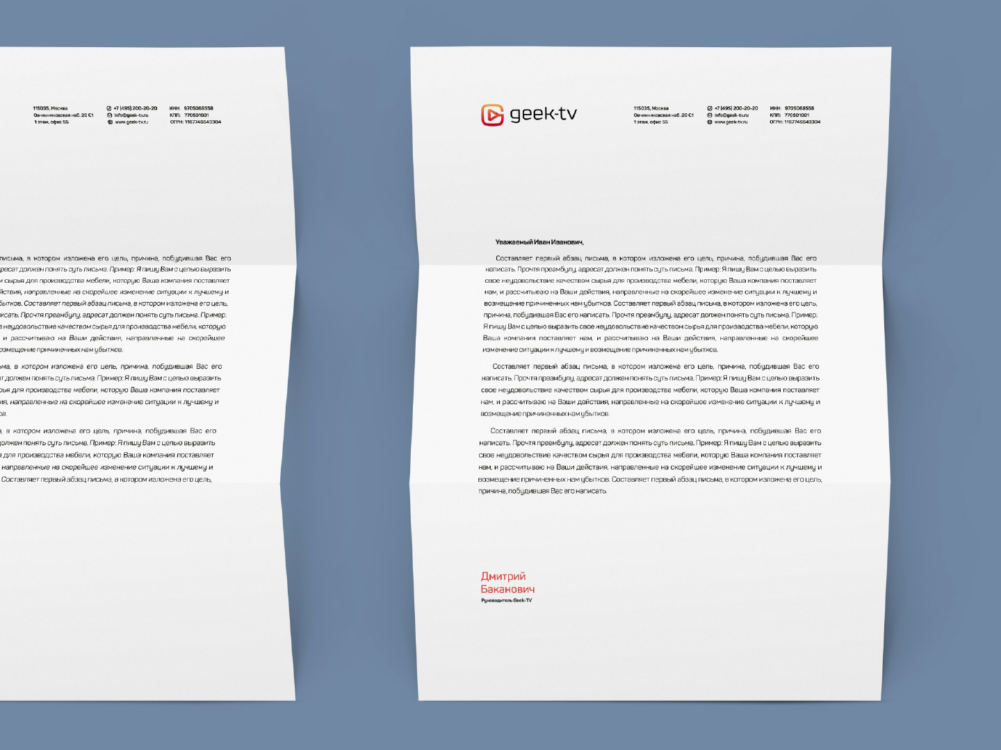 Фирменный стиль Geek-TV — элементы